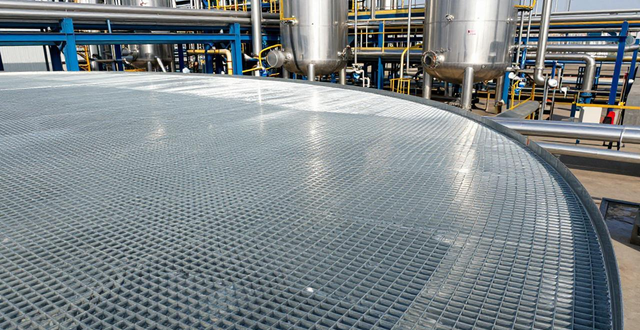 钢格栅盖板厂家_钢构平台弧形热镀锌_热镀锌钢格栅盖板应用_钢构